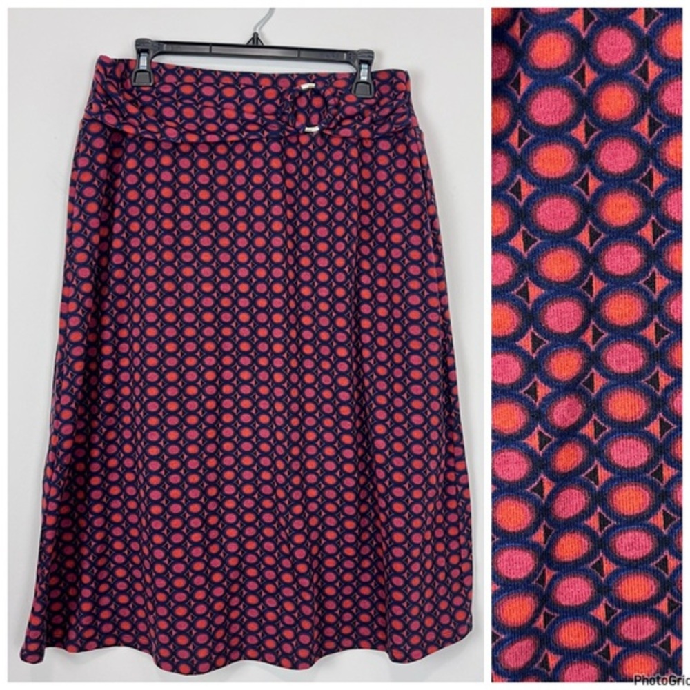 ROBERT LOUIS MIDI SKIRT RUST BLUE SIZE LARGE